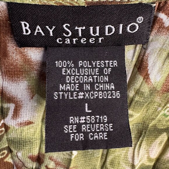 Vtg Bay Studio Green Floral Blouse L Sequins Lace Fairy Goblin Core‎ Peter Pan - Picture 3 of 8